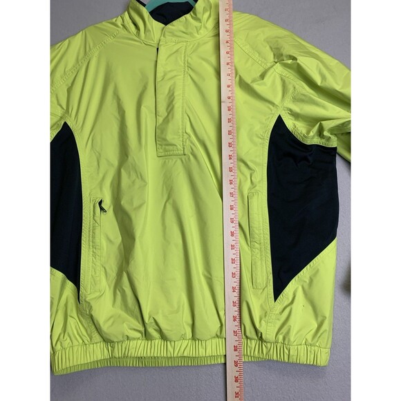 Footjoy Dryjoys Jacket Mens Large Neon Yellow Rain Windbreaker 1/4 Zip Pullover - Picture 8 of 8